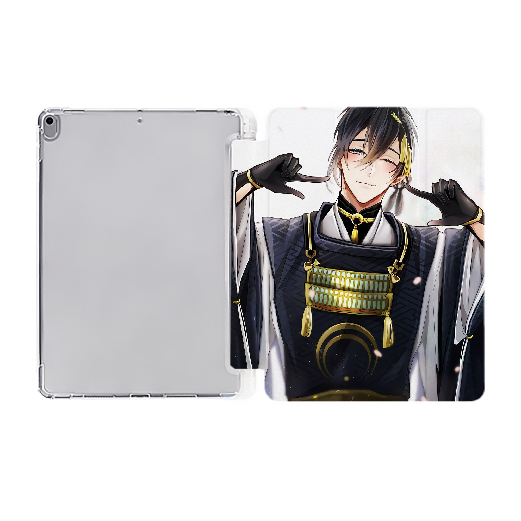 （画像用） 刀剣乱舞 Touken Ranbu IPad ケース ペン収納付き 三つ折りスタンド PUレザー×シリコン 対応機種9.5/10.5/10.9インチ
